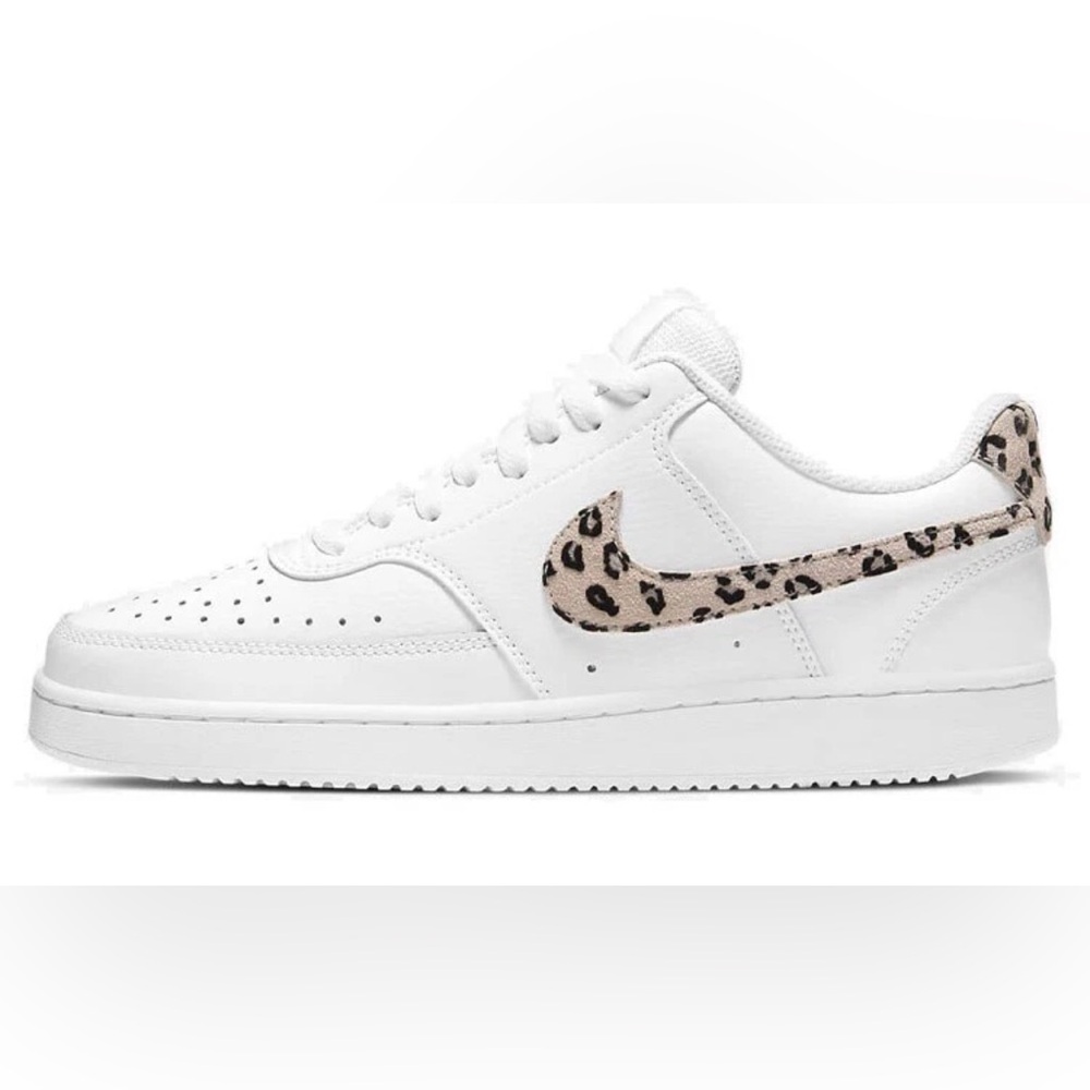 Nike Women's court vision low Sneakers with Leopard Print Swoosh